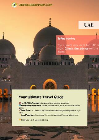 example page 0 from our offline Travel Guide for United Arab Emirates